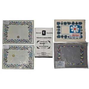 5 Packs Vintage 60s 70s Paper Tablecloth Placemats Napkins CASPARI Danish Scott